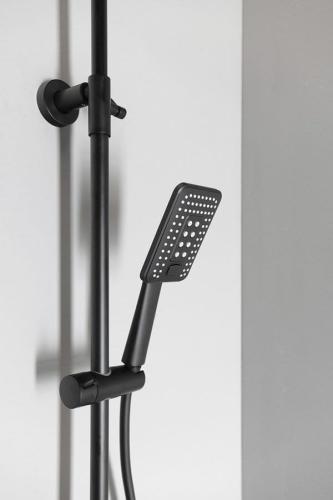 Zestaw prysznicowy z baterią termostatyczną czarny mat DARK KJ639 Sapho rączka