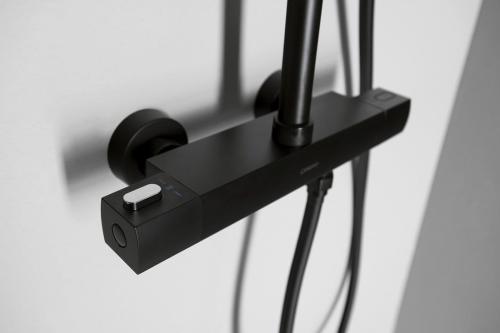 Zestaw prysznicowy z baterią termostatyczną czarny mat DARK KJ639 Sapho bateria