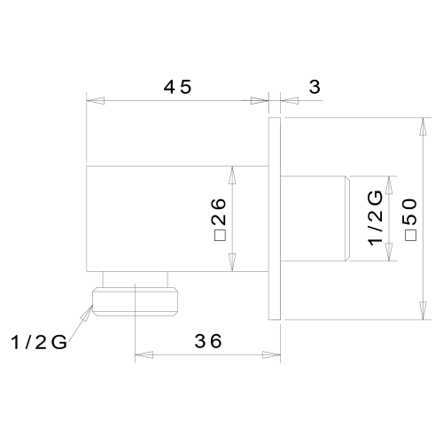 Przyłącze kątowe złoty SG302OR Sapho  rysunek
