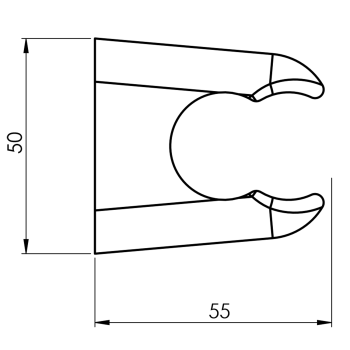 Uchwyt dwupunktowy ścienny chrom DABL BE1001 Aqualine rysunek