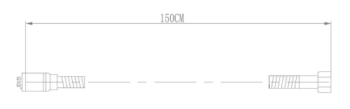 Wąż prysznicowy 150-180 cm LUX FSACC293 Sapho rysunek