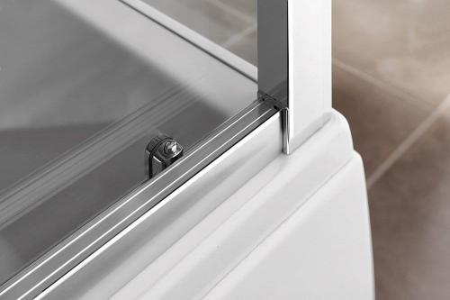 DEEP Drzwi prysznicowe do wnęki przesuwne 150x165 cm szkło czyste MD1516 Polysan rolka