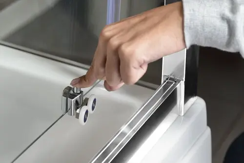 DEEP Kabina prysznicowa narożna prostokątna 150x75x165 cm MD1516MD3116 Polysan  rolki