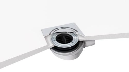 Syfon do brodzika prysznicowego 90 mm DN40 biały FLEXIA GEBERIT 17771 Polysan przekrój
