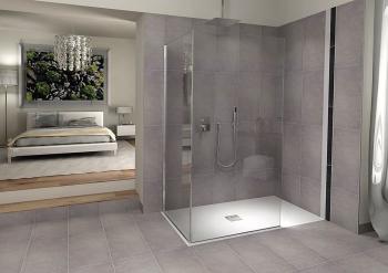 Brodzik prysznicowy prostokątny kompozytowy 130 x 90 cm biały mat FLEXIA 72896MAT Polysan aranżacja