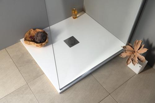 Brodzik prysznicowy prostokątny kompozytowy 100 x 90 cm FLEXIA 72925 Polysan ze ścianką