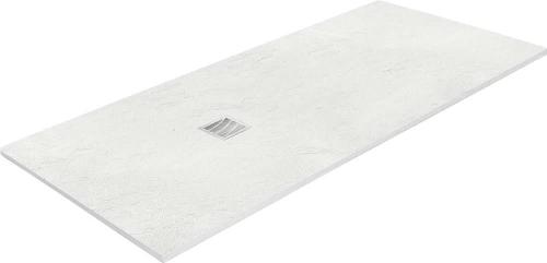 Brodzik prysznicowy prostokątny kompozytowy 160 x 90 cm biały MITIA PMB16090 GELCO bokiem