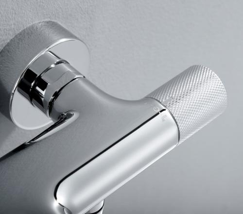 Bateria wannowa ścienna z termostatem chrom WD010 Sapho z bliska