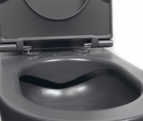 Miska WC podwieszana RIMLESS 36,5 x 53 cm antracyt INFINITY 10NF02004-2C Isvea wnętrze