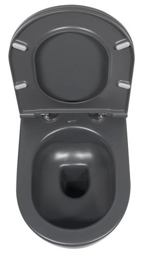 Miska WC podwieszana RIMLESS 36,5 x 53 cm antracyt INFINITY 10NF02004-2C Isvea z góry
