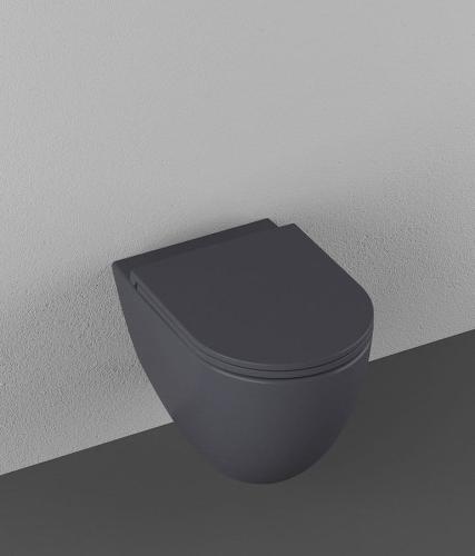 Miska WC podwieszana RIMLESS 36,5 x 53 cm antracyt INFINITY 10NF02004-2C Isvea wizualizacja