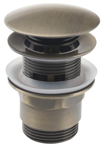 Korek umywalkowy duży z przelewem chrom wys. 30 - 45 mm brąz TF7001A Aqualine