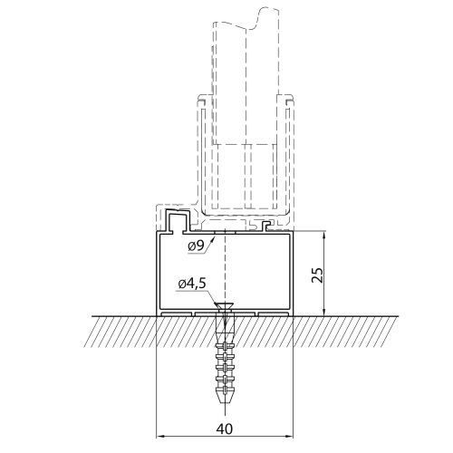 Profil poszerzający 2,5 cm wysokość 165 cm DEEP MD625 Polysan rysunek
