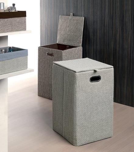 Kosz na pranie 35x58x35 cm szary LA3808 Gedy z bliska