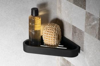 Półka narożna pod prysznic czarny mat SMART 328314 Gedy  aranżacja