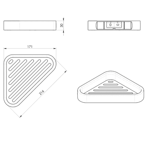 Półka narożna pod prysznic czarny mat SMART 328314 Gedy  rysunek