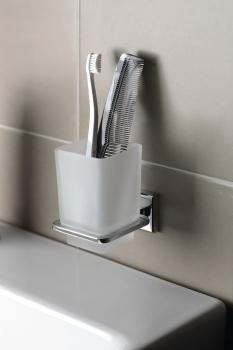 Kubek szkło mleczne/chrom COLORADO 6910 Gedy wizualizacja