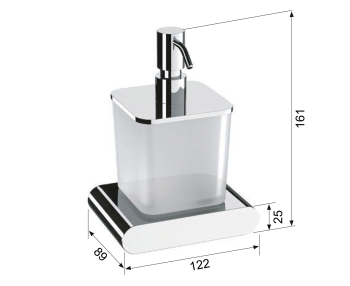 Dozownik do mydła biały mat FLORI RF019/14 Sapho wymiary