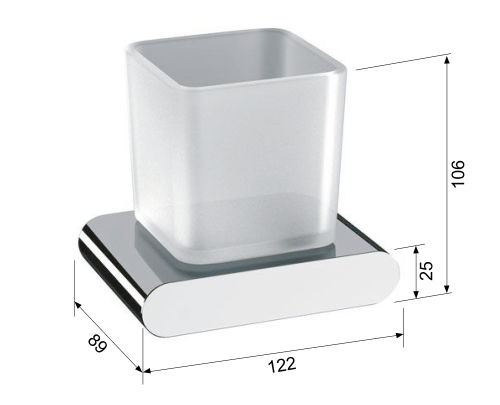 Kubek chrom FLORI RF004 Sapho wymiary