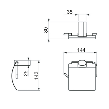Wieszak na papier toaletowy z pokrywą biały mat FLORI RF007/14 Gedy wymiary