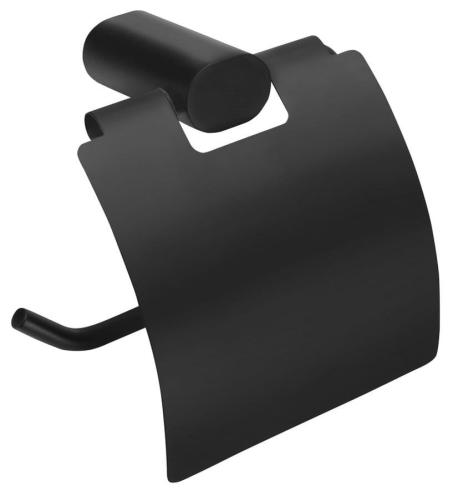 Wieszak na papier toaletowy z pokrywą czarny FLORI RF007/15 Sapho