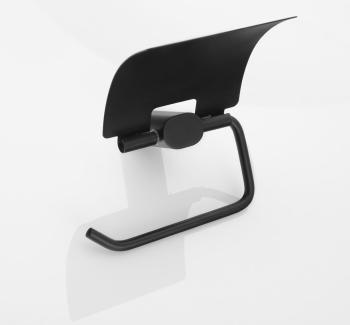 Wieszak na papier toaletowy z pokrywą czarny FLORI RF007/15 Sapho tył