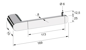 Wieszak na papier toaletowy czarny FLORI RF017/15 Sapho wymiary