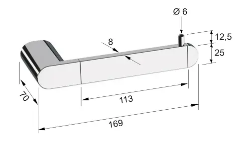 Wieszak na papier toaletowy chrom FLORI RF017 Sapho wymiary