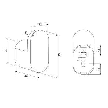 Wieszaczek czarny mat FLORI RF001/15 Sapho wymiary