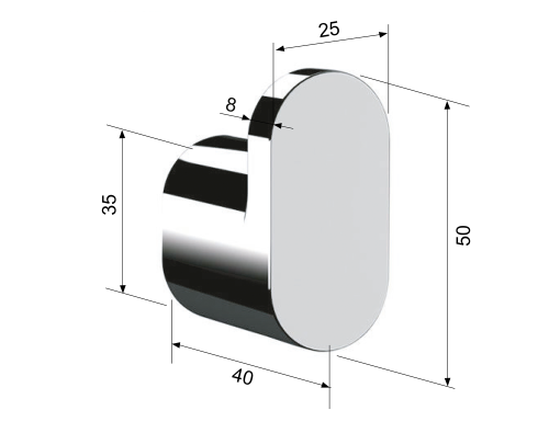 Wieszaczek chrom FLORI RF001 Sapho wymiary