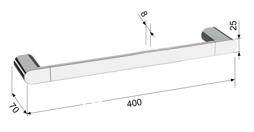 Wieszak na ręczniki 40 cm chrom FLORI RF010Sapho wymiary