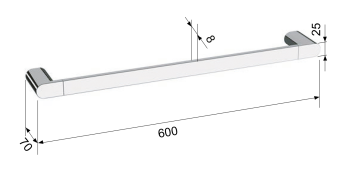 Wieszak na ręczniki 60 cm biały mat FLORI RF009/14 Sapho wymiary