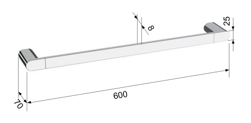 Wieszak na ręczniki 60 cm czarny mat FLORI RF009/15 Sapho wymiary