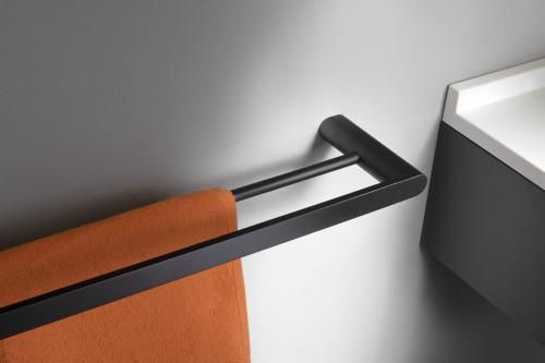 Wieszak na ręczniki podwójny 60 cm czarny mat FLORI RF011/15 Sapho aranżacja