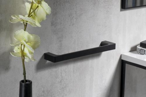 Wieszak na ręczniki 35 cm czarny mat PIRENEI PI213514 Gedy na ścianie