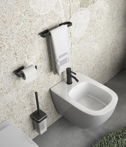 Wieszak na papier toaletowy czarny mat SAMOA A82414 Gedy wizualizacja