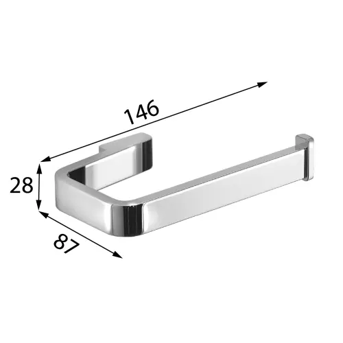 Wieszak na papier toaletowy chrom SAMOA A82413 Gedy wymiary