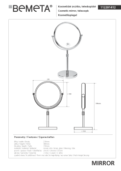 Lusterko kosmetyczne stojące Ø 180 mm 112201412 Bemeta wymiary