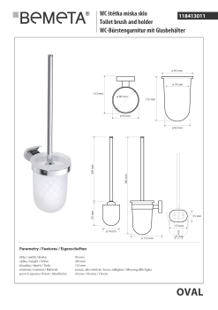 Szczotka WC wisząca OVAL 118413011 Bemeta wymiary