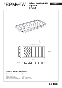 Mydelniczka koszyczek prostokątna 30 x 13 cm CYTRO 102308082 Bemeta wymiary