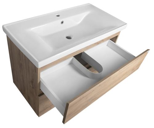 Szafka umywalkowa 86,5 x 60 x 45 cm dąb emporio ALTAIR AI390 Aqualine w środku