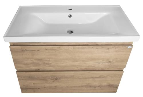 Szafka umywalkowa 86,5 x 60 x 45 cm dąb emporio ALTAIR AI390 Aqualine z umywalką