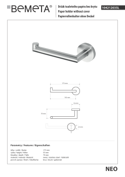 Wieszak na papier toaletowy NEO 104212035 Bemeta wymiary
