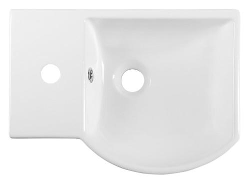 Umywalka ceramiczna mała 45 x 32 cm lewa biały LITOS 4779 Sapho z góry