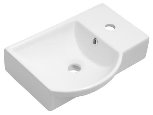 Umywalka ceramiczna mała 45 x 32 cm prawa biały LITOS 4079 Sapho