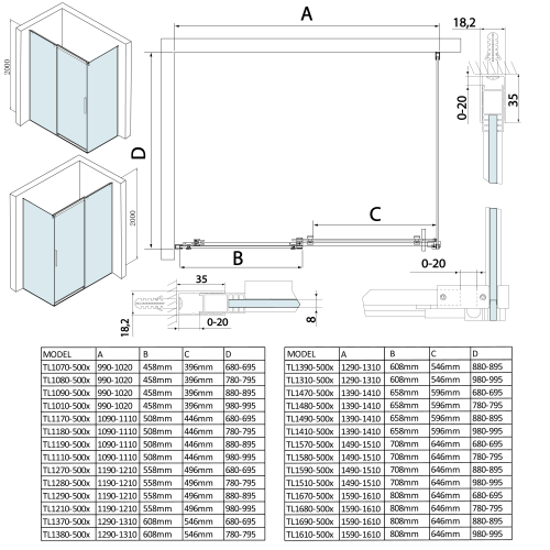 THRON LINE SQUARE TL1280-5002 POLYSAN wymiary