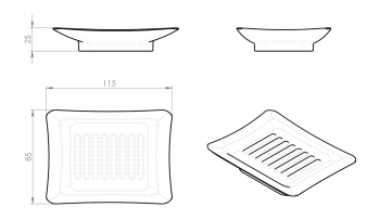 Mydelniczka do postawienia biała VERBENA VE11 Gedy wymiary