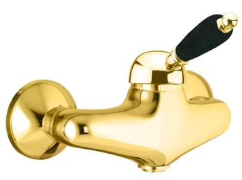 Bateria prysznicowa ścienna złoto czarny uchwyt KIRKÉ BLACK KI11NZ Sapho