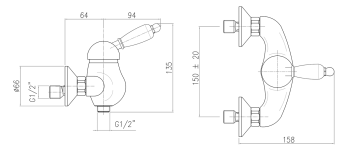 Bateria prysznicowa ścienna złoto czarny uchwyt KIRKÉ BLACK KI11NZ Sapho wymiary