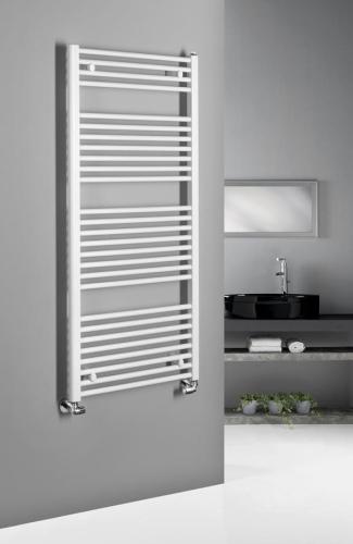 Grzejnik łazienkowy 600 x 1320 mm biały 795 W DIRECT ILR36T Aqualine na ścianie